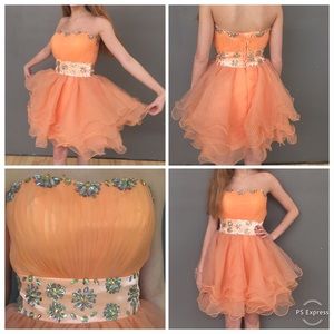 Peach Corset back Prom/Homecoming Dress